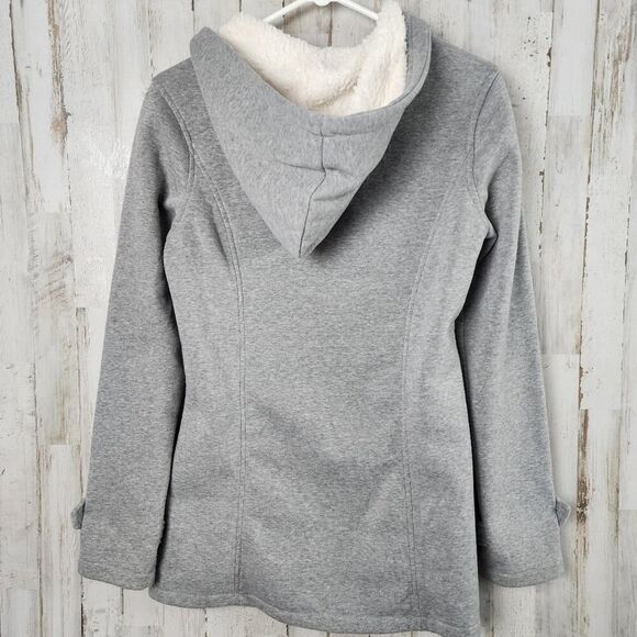 Doublju Horn Button Hooded Coat Gray Size Medium - Picture 2 of 12